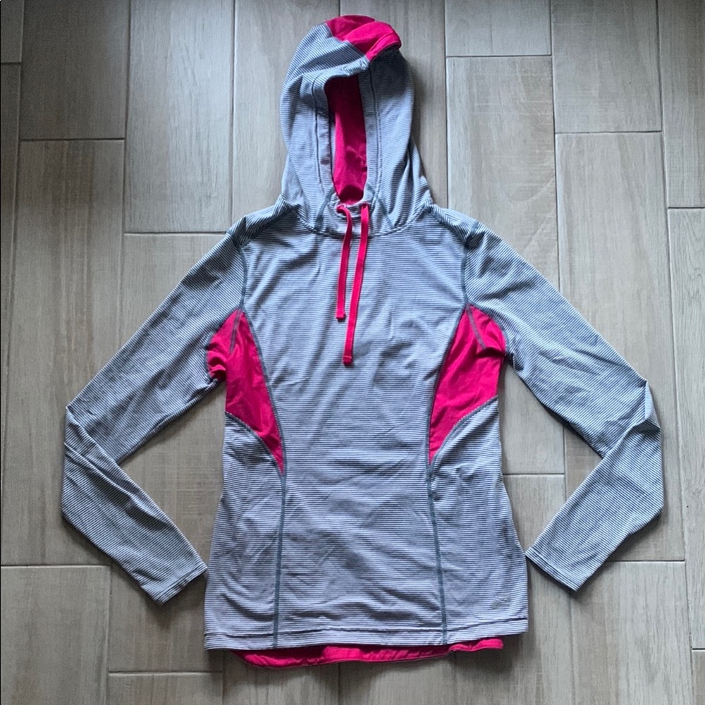 Roadrunner Gray and Pink Athletic Hooded Jacket - Women’s Small